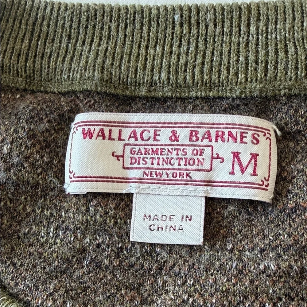 J. Crew Wallace & Barnes Men's Olive Leopard Print Crewneck Sweater
